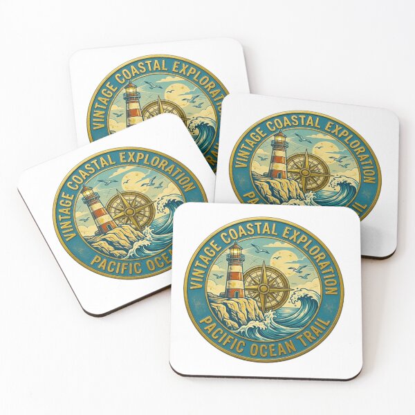 Item preview, Vintage Coastal Exploration Pacific Ocean Trail Lighthouse Badge designed and sold by MT-Hub | Cute Aesthetic Art, Stickers & Phone Cases.