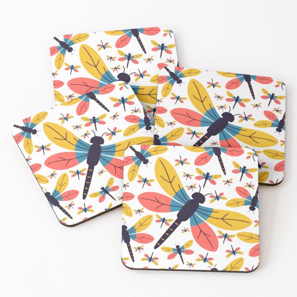 Item preview, Cute Kawaii Dragonfly Insect Seamless Pattern Design designed and sold by NadDot.