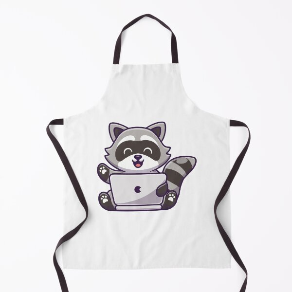Item preview, Dibujo animado de un mapache adorable trabajando en su portátil. designed and sold by dmorcu.
