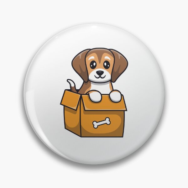 Item preview, Cute Beagle Puppy Dog In Cardboard Box Cartoon designed and sold by dmorcu.