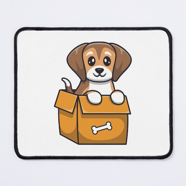 Item preview, Cute Beagle Puppy Dog In Cardboard Box Cartoon designed and sold by dmorcu.