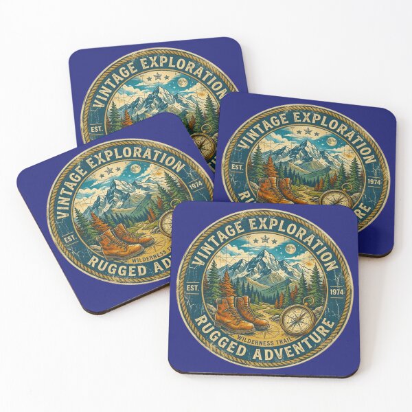 Item preview, Vintage Exploration Rugged Adventure Hiking Boots Compass Badge designed and sold by MT-Hub | Cute Aesthetic Art, Stickers & Phone Cases.