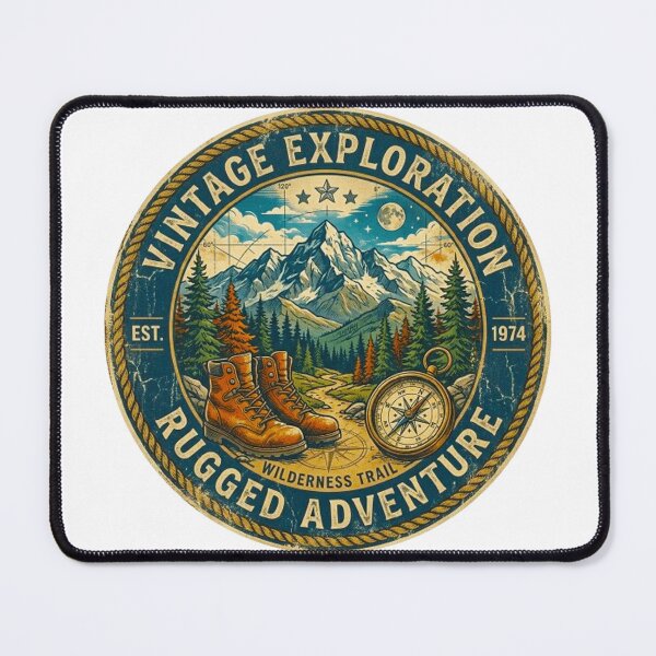 Item preview, Vintage Exploration Rugged Adventure Hiking Boots Compass Badge designed and sold by MT-Hub | Cute Aesthetic Art, Stickers & Phone Cases.
