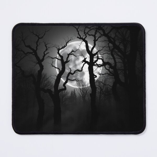 Item preview, Spooky Full Moon Over Haunted Forest Silhouette designed and sold by EllDAV777.