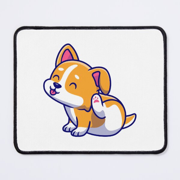Item preview, Cute Corgi Puppy Dog Scratching Ear Cartoon designed and sold by dmorcu.