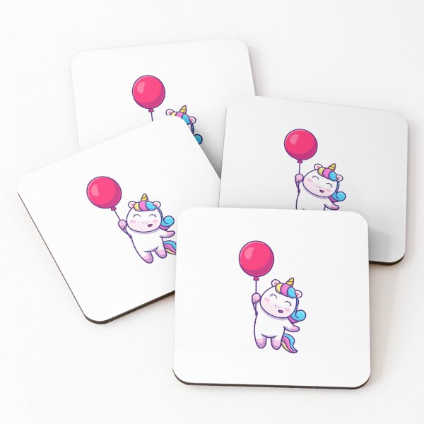 Item preview, Cute Magic Unicorn Floating With Red Balloon Cartoon designed and sold by dmorcu.
