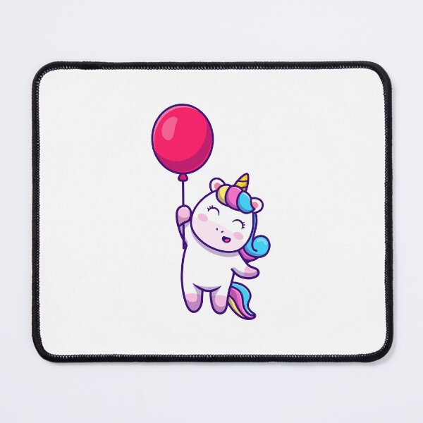 Item preview, Cute Magic Unicorn Floating With Red Balloon Cartoon designed and sold by dmorcu.
