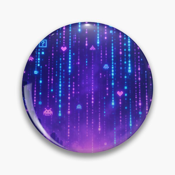 Item preview, Neon Pixel Rain – Retro Futuristic Cyber Gaming Art designed and sold by Jandedan.