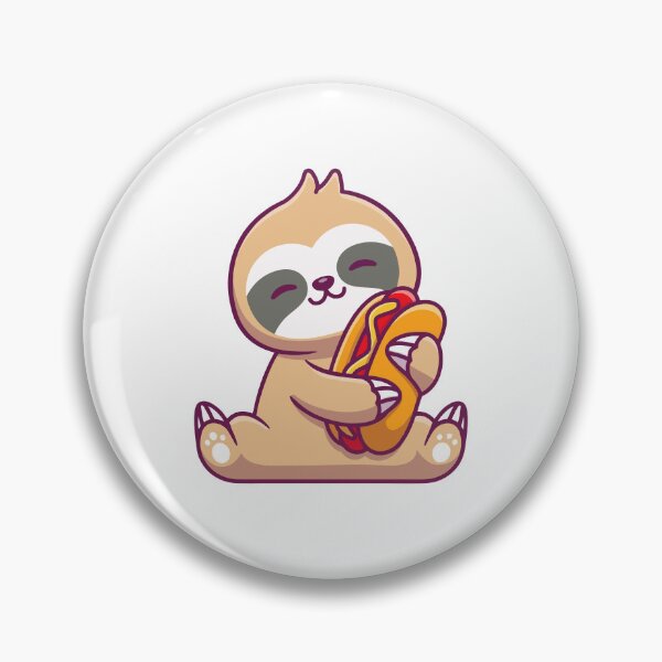 Item preview, Cute Sloth Eating Delicious Hotdog Cartoon designed and sold by dmorcu.