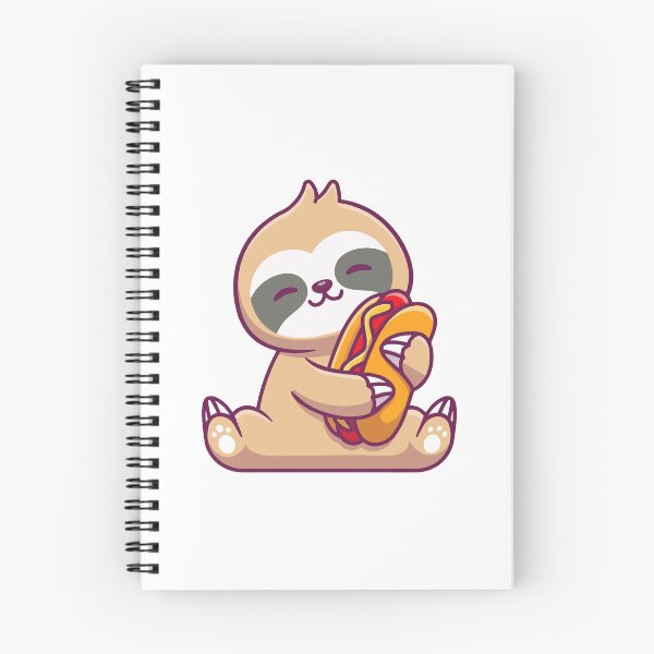Item preview, Cute Sloth Eating Delicious Hotdog Cartoon designed and sold by dmorcu.