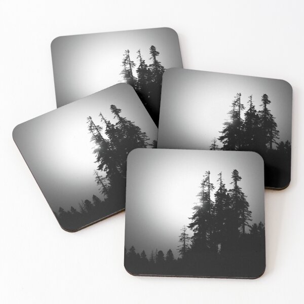 Item preview, Misty Pine Forest Silhouette at Sunrise designed and sold by EllDAV777.