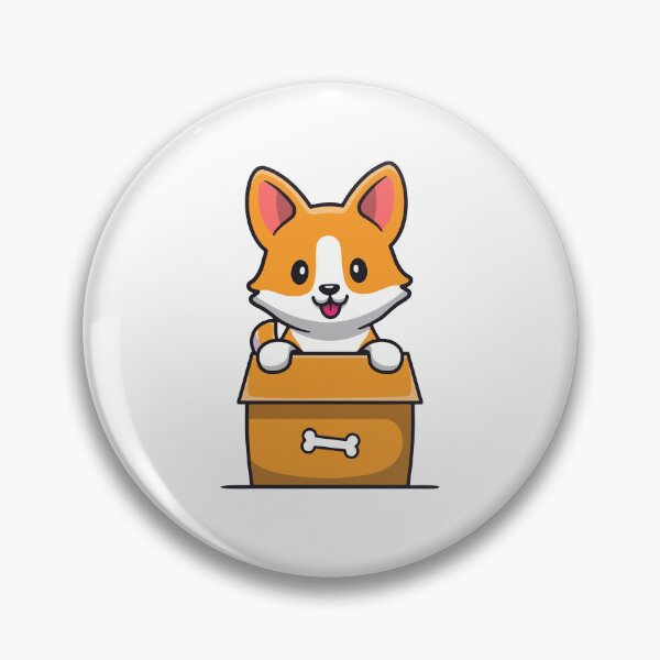 Item preview, Cute Corgi Puppy Dog Sitting In Box Cartoon designed and sold by dmorcu.