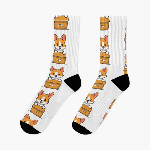Item preview, Cute Corgi Puppy Dog Sitting In Box Cartoon designed and sold by dmorcu.