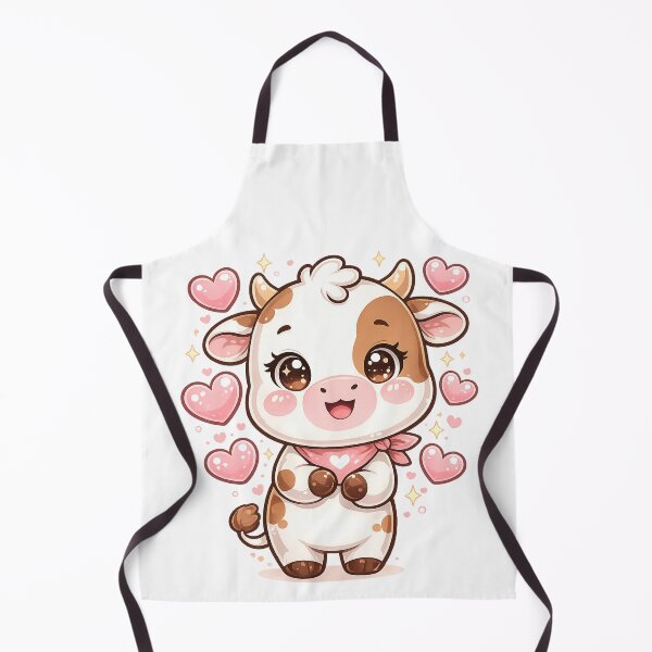 Item preview, Kawaii Cow with Hearts – Romantic and Adorable Chibi Design designed and sold by JemDo.