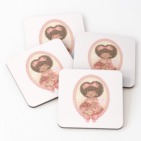 Item preview, Cute Strawberry Girl | Kawaii Berry Chibi Art Print designed and sold by DreamieMarket.