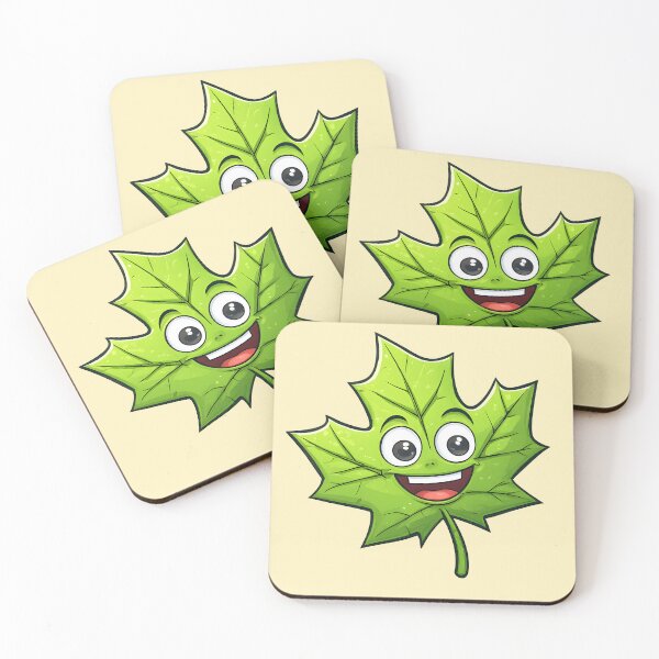 Item preview, Happy Green Maple Leaf Smile designed and sold by NatalyArtStudio.