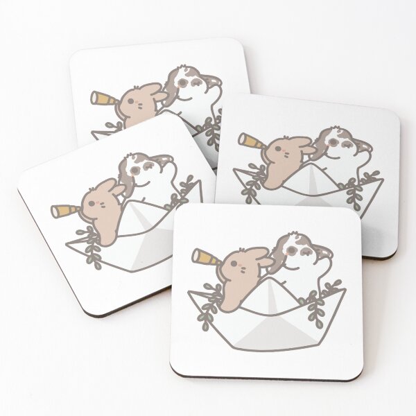 Item preview, Bunnies In Paper Boat Cute Kawaii Rabbit Sailing Art designed and sold by ArtsyWhim.