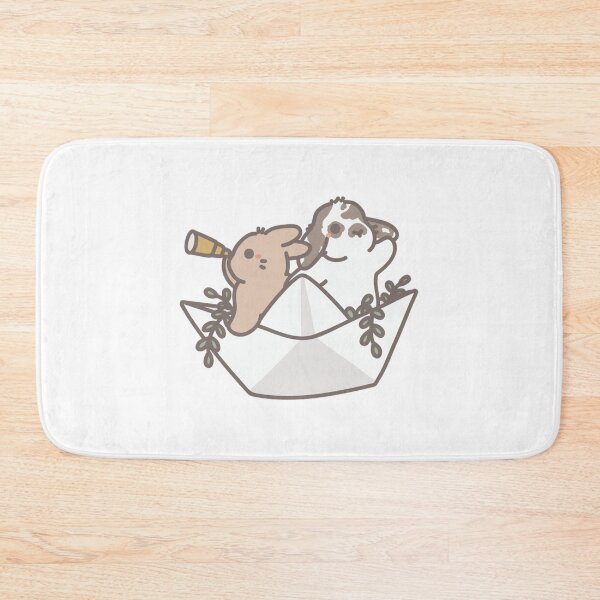 Item preview, Bunnies In Paper Boat Cute Kawaii Rabbit Sailing Art designed and sold by ArtsyWhim.