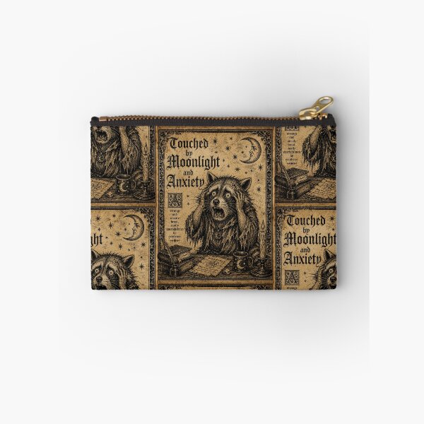 Item preview, Touched by Moonlight and Anxiety – Medieval Raccoon Woodcut designed and sold by StillWildink.
