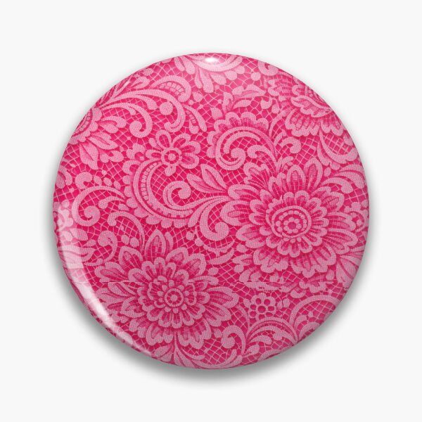 Item preview, 60s Vintage Hot Pink Lace Damask Pattern designed and sold by Ela Design Studio .
