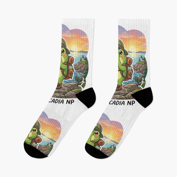 Item preview, Cute Frog Explorer at Acadia National Park – Adventure Cartoon Nature Art designed and sold by ArtsyExplorer.
