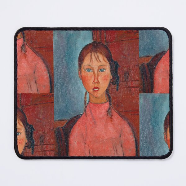 Item preview, Girl With Pigtails by Amedeo Modigliani: Modernist Portrait Fine Art Print designed and sold by artofuniverse.