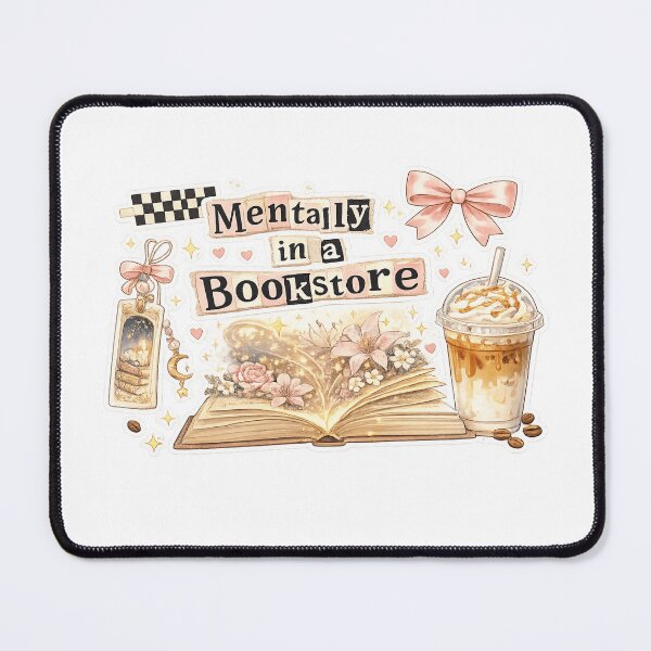 Item preview, Cozy Bookstore Vibes Magic Open Book & Iced Coffee designed and sold by BrewmarkStudio.