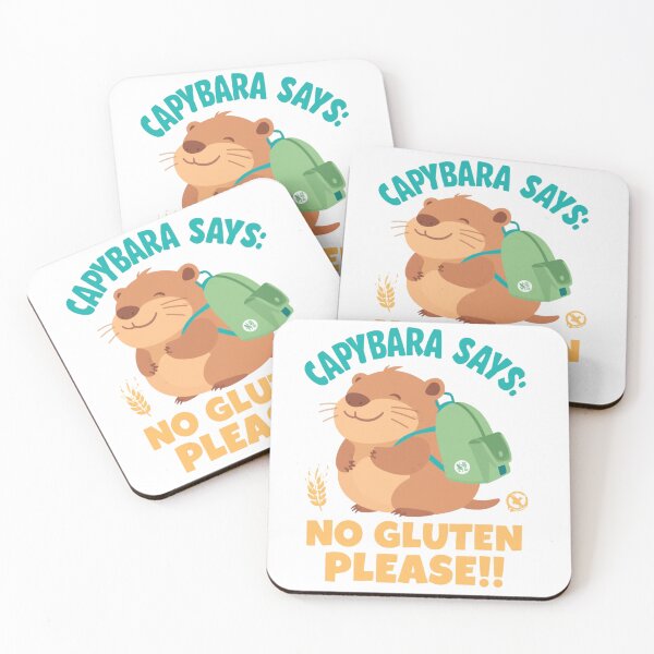 Item preview, Cute Capybara Do Not Feed Gluten Free Alert designed and sold by ChameraDesign.