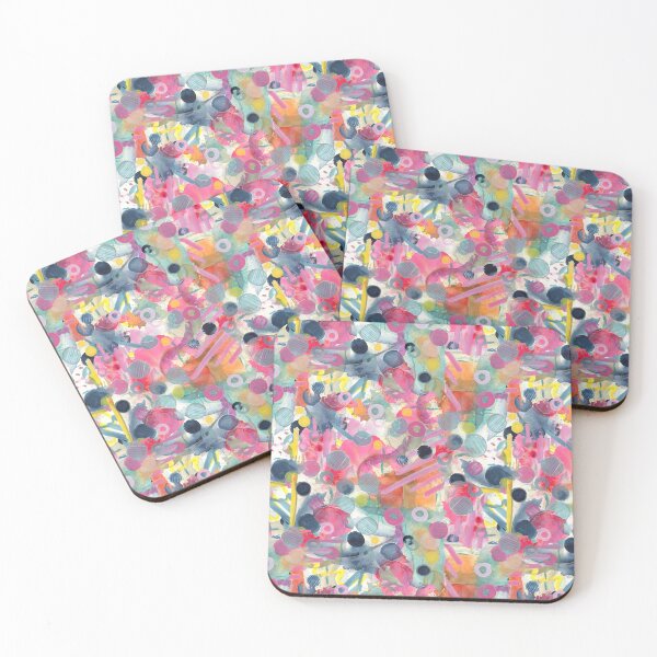 Item preview, Pink Blue Yellow Watercolor Chaos Print Abstract Repeating Pattern designed and sold by FaireWaveArt.