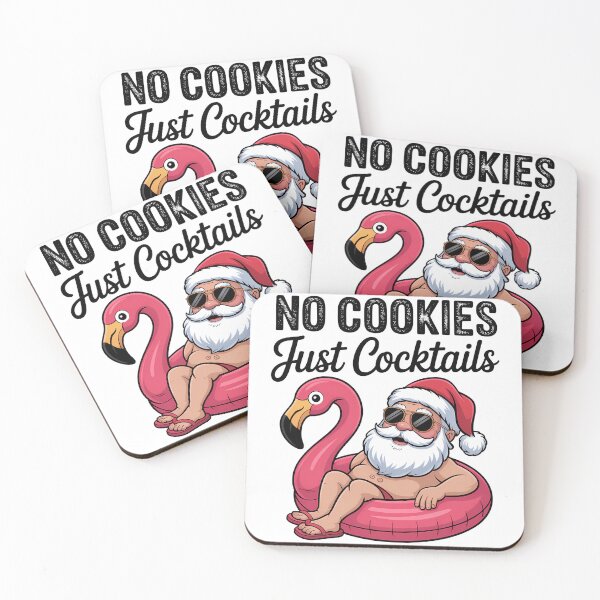 Item preview, Christmas in July No Cookies Just Cocktails Summer Flamingo designed and sold by TrinaEspinoza.