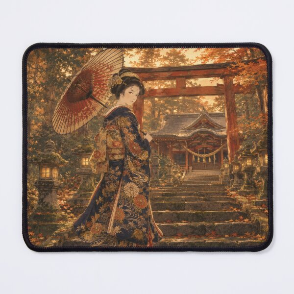 Item preview, Taisho Autumn Shrine Japanese Ukiyo-e Art designed and sold by WabiSabiArts.