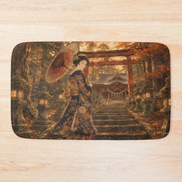 Item preview, Taisho Autumn Shrine Japanese Ukiyo-e Art designed and sold by WabiSabiArts.