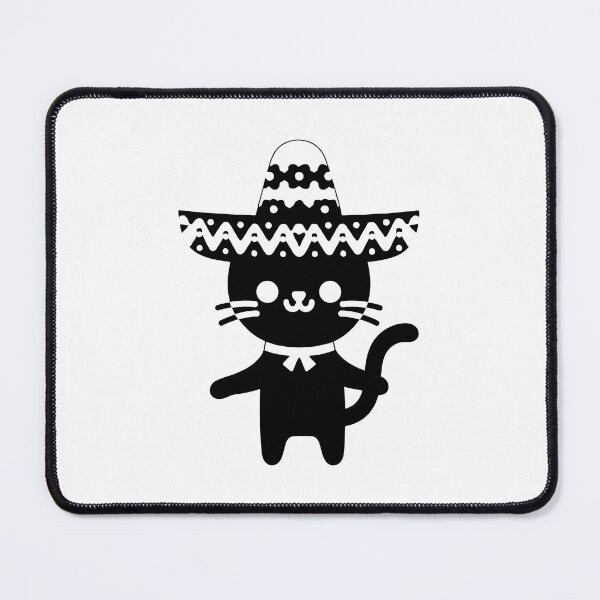 Item preview, Cat with Sombrero – Simple One Color Cinco de Mayo Cat Illustration designed and sold by EmeraldeaArt.