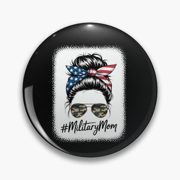 Item preview, Military Mom Messy Bun American Armed Forces Day designed and sold by TyraYoung.