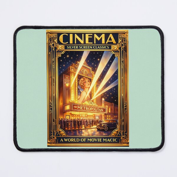 Item preview, Cinema – Silver Screen Classics Vintage Art Deco Poster designed and sold by sunbowjp stadio.