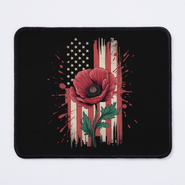 Item preview, Memorial Day Red Poppy Flower American Flag USA 4th of July designed and sold by TyraYoung.