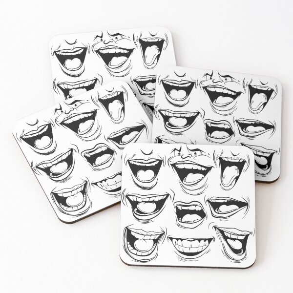 Item preview, Funny Cartoon Mouths Set - Expressive Laughing and Smiling Comic Expressions designed and sold by LYAN-STORE.