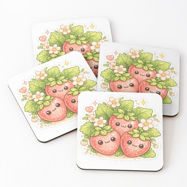 Item preview, Strawberry Garden – Cute Kawaii Fruit Sticker designed and sold by SaphireArt.