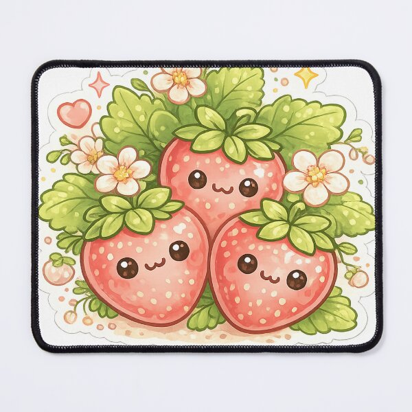 Item preview, Strawberry Garden – Cute Kawaii Fruit Sticker designed and sold by SaphireArt.
