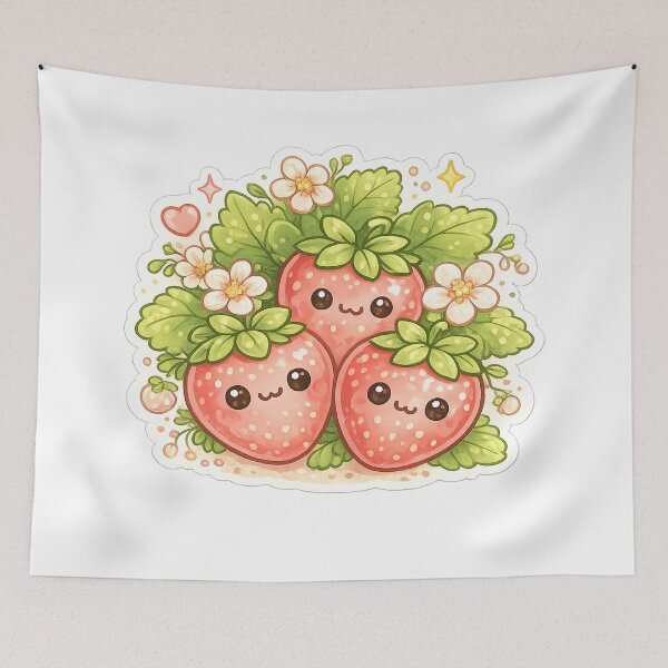 Item preview, Strawberry Garden – Cute Kawaii Fruit Sticker designed and sold by SaphireArt.