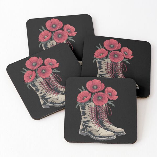 Item preview, Memorial Day Red Poppy Flower Military Boots 4th of July designed and sold by TyraYoung.