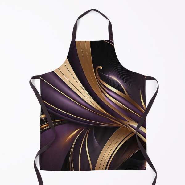 Aperçu de l'œuvre Design abstrait luxueux avec des motifs dorés et violets profonds créée et vendue par PaintbrushPlace.