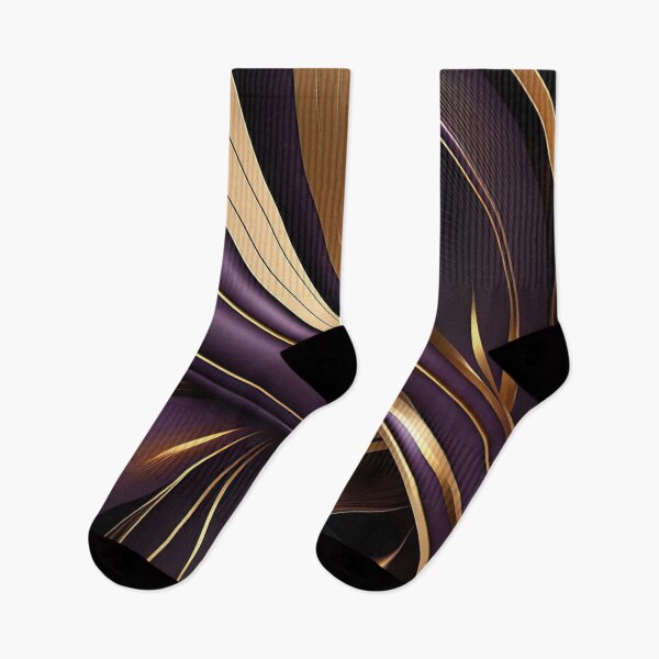 Artikelvorschau, Luxuriöses abstraktes Flow-Design in Gold und Dunkelviolett entworfen und verkauft von PaintbrushPlace.