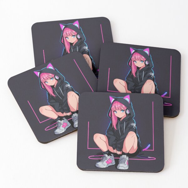 Item preview, Neon Anime Cat Girl Hoodie Aesthetic designed and sold by AnimDream .