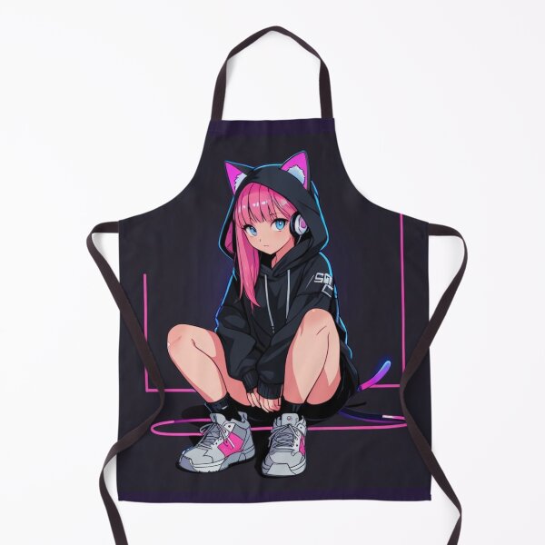 Item preview, Neon Anime Cat Girl Hoodie Aesthetic designed and sold by AnimDream .