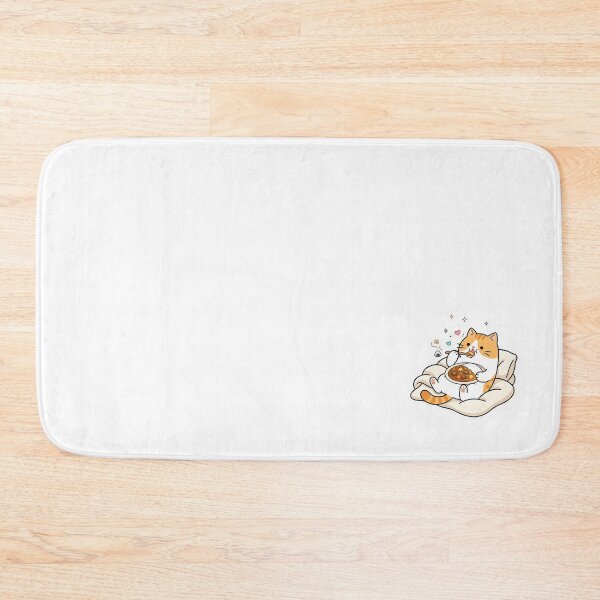 Item preview, Cute Orange Cat Eating Curry Rice Kawaii Japanese Foodie Illustration designed and sold by NoopnyangStudio.