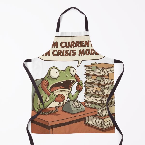 Item preview, Funny Frog Crisis Mode Office Burnout Retro Comic designed and sold by SoftAuraStudi0.