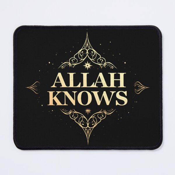 Item preview, Allah Knows Minimal Islamic Typography Muslim Aesthetic Design designed and sold by Vajid Designs .
