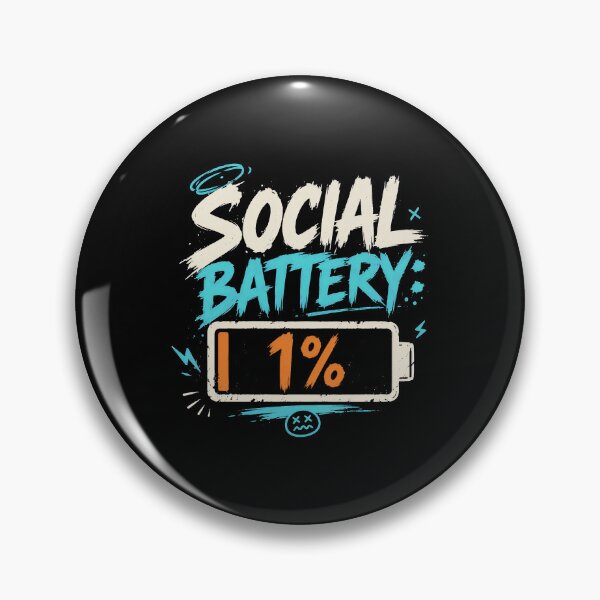 Item preview, Social Battery 1% Low - Edgy Neon Punk Aesthetic Typography designed and sold by KINKDesign.