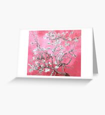 almond blossoms van gogh pink & blue Greeting Card